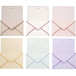 1000 線條信紙信封組, 48張, 混合顏色