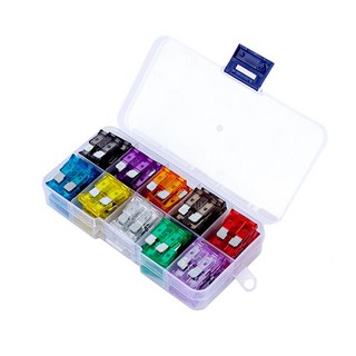 ETShop 大型汽車保險絲 10種 x 10p + 收納盒套組, 1套