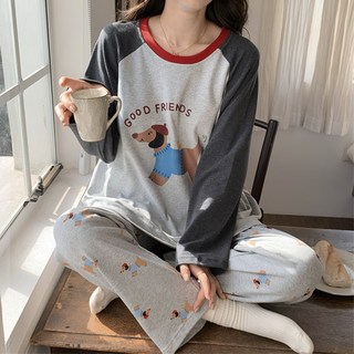 Anna&Co 女性拉克蘭長袖睡衣居家服上下身套組