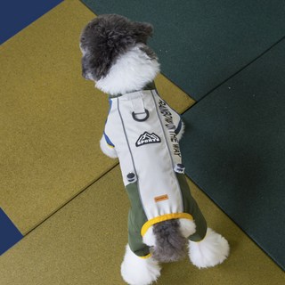 딩동펫 반려동물 레이싱 바람막이 하네스 방수 올인원, 그레이, 1개