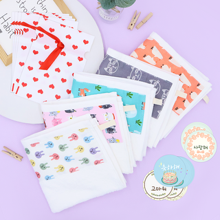 絲綢之路 生日禮物 回禮 柯芬毛巾 5入 + 包裝紙 5入 + 3種貼紙 禮物袋組合