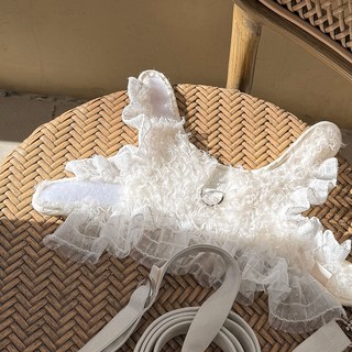 바비스영 강아지 베일 하네스, Ivory, 1개