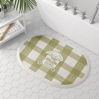 Deisoi 蓬鬆柔軟格紋浴室地墊, 幸運