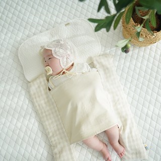 머미쿨쿨 크롭 믹스볼 모로반사 아기이불, 베이지첵첵