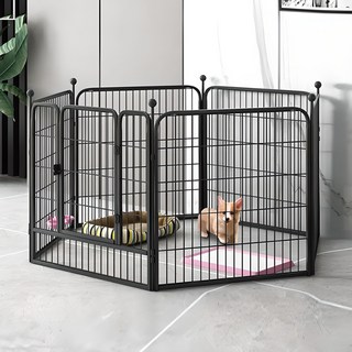 DING DONG PET 寵物大型犬金屬圍欄, 黑色, 1組