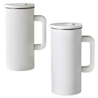 Modern House 易於清洗的304不鏽鋼冰箱水瓶, 2個, 1.5L, 乳白色