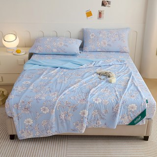 Crocodile 鱷魚 急凍瞬涼印花 涼感紗冰冰被, 藍色