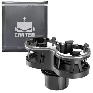 Cartem 彈性車用雙杯架 CT146, 黑色, 1個