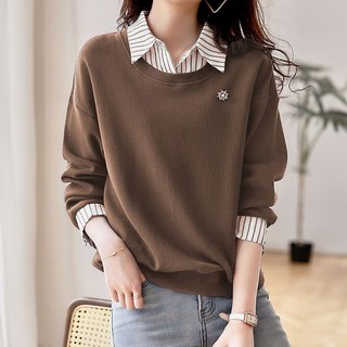 ATTERLIC 女款 Lookin 層次感條紋襯衫長袖T恤 10605