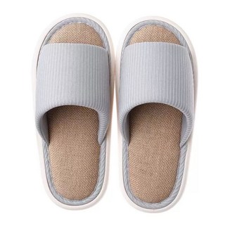 bebehome 針織棉麻拖鞋 40~41 灰色 居家舒適透氣防滑室內, 25cm, 1雙