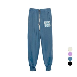 Planday 女款原創貼片鬆緊腰束口運動褲