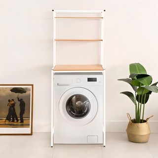 GAGU FEELING 洗衣機置物架, 3層, 自然白