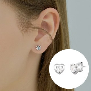 J.ESTINA 女性用 WHITEMOND 愛心邊框耳環 +留言卡+髮圈+購物袋