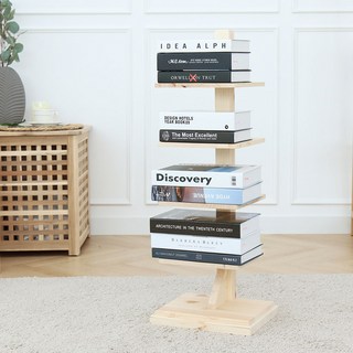 4MERIT 直立式塔型書架 前置 800, 松木原木