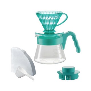 HARIO 好璃奧 V60 20周年薄荷綠手沖咖啡壺組 VCSD-01-20CP-MB, 綠色, 1套
