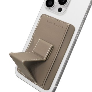 SimplyRoar 手機黏貼式縫線卡夾, 1個, 灰棕色