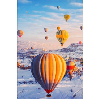 Alrode 熱氣球活動 壁飾 鑽石畫 DIY套組 圓形 40 x 50 cm, NO 08, 1套