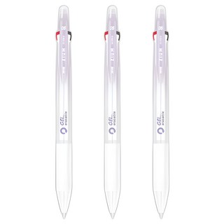 JAVAPEN 可擦拭三色原子筆 0.5mm, 紫色, 3個