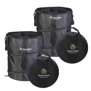 Breeze Moon 彈出式垃圾桶收納整理桶, 1層, 2個, 現代黑