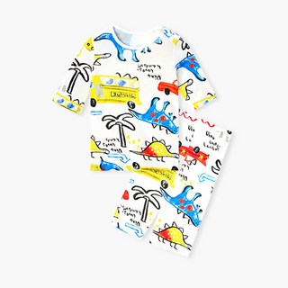 Uni FRIend 童款恐龍汽車圖案7分袖上衣長褲組