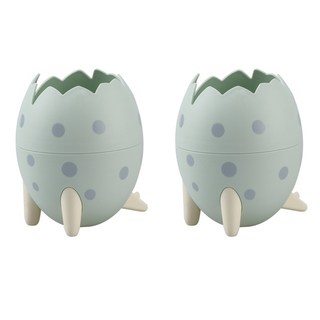 Artigo 繽紛裂紋恐龍蛋造型筆筒, 綠色, 2個