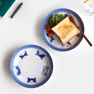 NICOTT 可愛貓咪印花義大利麵盤, 混色, 2個