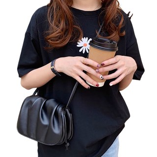 MDMS 韓系抓皺雲朵包, 黑色