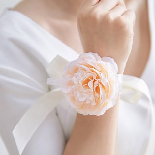 RONA PARTY 婚前派對人造芍藥花手環, 蜜桃色