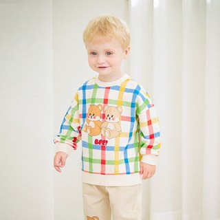 mollimelli 兒童款Best Friends格紋大學T