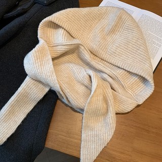 巴拉克拉瓦針織帽圍巾多合一, 米色, 1個