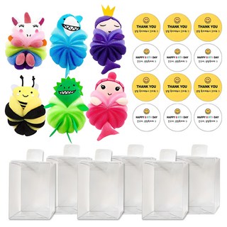 角色沐浴球 幼兒園生日禮物 + 盒子 + 2款貼紙組, 1組, 混色