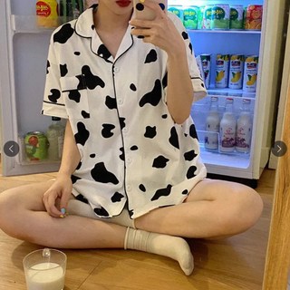 Eolipeul女款舒適鈕扣短袖睡衣上下套裝