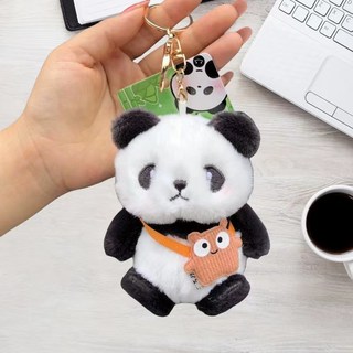 순잠 귀여운 통통한 팬더 인형 키링, 몬스터 오렌지, 1개, 10cm