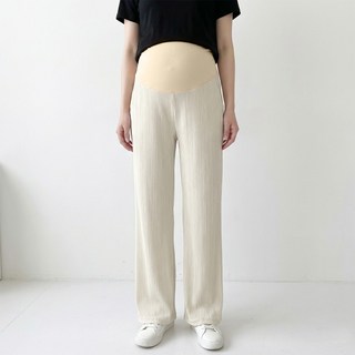 daysoy 飄逸直筒褶皺孕婦長褲
