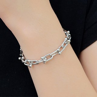 gelluna 醫療鋼粗款圓形U形鏈條日常手鍊 D-26