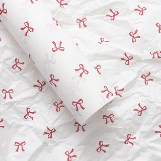 Khohimo DIY材料花束包裝紙 5W0403, 白色 + 紅色, 20個