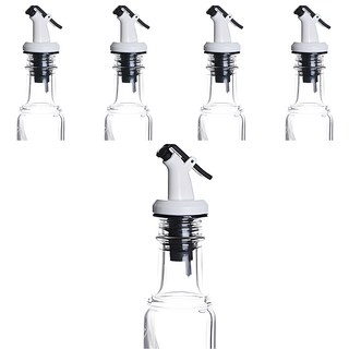 矽膠J型倒酒器瓶塞 白色+黑色 5入, 白色 黑色, 5個