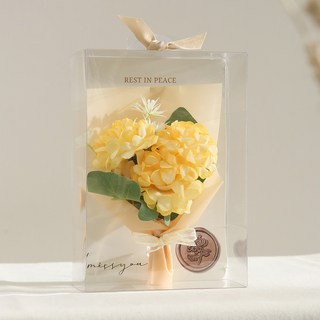 Beautiful Deco Sense 納骨塔掃墓用仿真粉彩乒乓菊迷你花束, 1個, 黃色