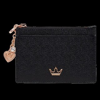 J.ESTINA TRUEDY 拉鍊卡夾 JSTCSF9AF225BK010 + 購物袋 黑色 11 x 7.5 cm