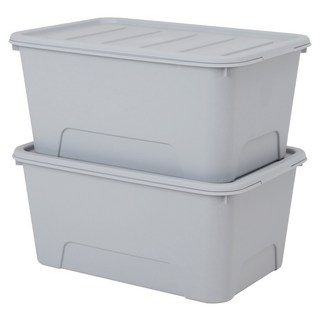 KAZT 馬卡龍系列 收納箱 Set, 淺灰色, 2個