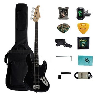 Gopher Wood J-Classic II 電貝斯, 墨黑色, 1組