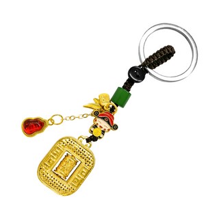 財神小舖 金運財神 轉金輪鑰匙圈 DSTL-4014, 1個, 金色