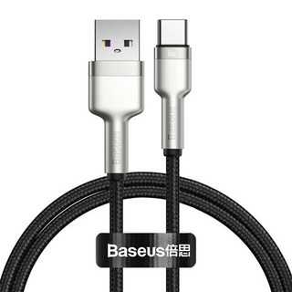 Baseus 倍思 金屬卡福樂系列 USB-Type-C資料線 66W, 1m, 黑色, 1條
