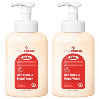 PAUL MEDISON 兒童Ato泡泡洗手乳, 2個, 510ml, 白麝香