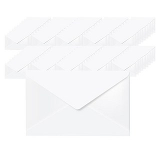 文具村 明信片卡片信封 大號, 100個, 白色