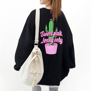 SweetPink 女款仙人掌大尺碼長袖圓領衛衣