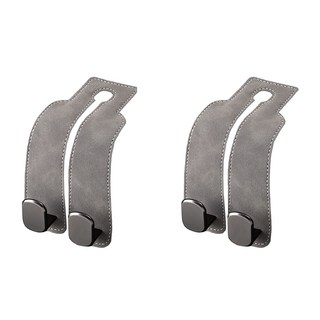 bebehome 絨感皮革紋車用掛鉤, 灰色, 2個