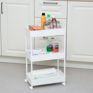 comet 多功能置物推車, 白色, 3層