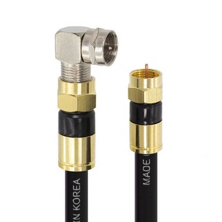SOLTOP 韓國製 黃金 高級款 RF 天線 黑色 彎頭 電視同軸 手工製作 線 7M, SOLTOP-1198