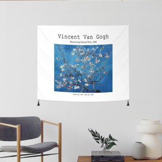 SANGSANG HOO 窗戶遮光簾 名畫布藝海報, 梵谷 杏樹2